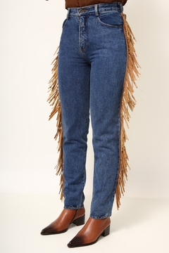 calça jeans classica franja vintage - loja online