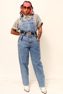 Jardineira jeans vintage algodão