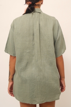 Camisa linho verde vintage - loja online