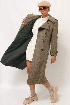 casaco Lã verde xadrez forrado vintage na internet