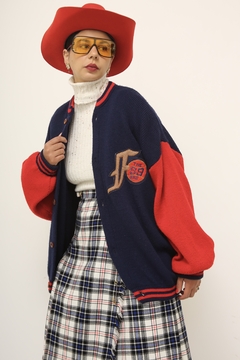 Cardigan tricot pulover esportivo manga bicolor - comprar online