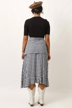 vestido saia embutida xadrez vintage - loja online