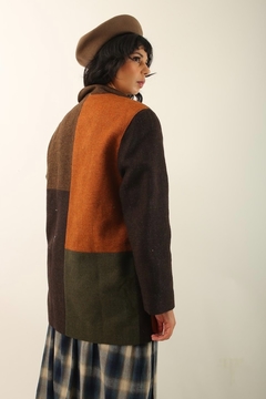 Blazer lã forrado bicolor vintage - loja online