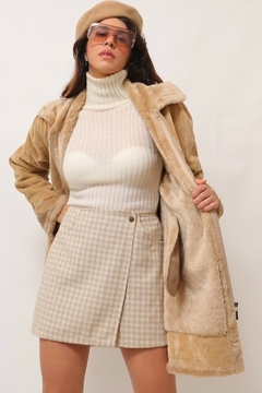 casaco camurça forrado pelucia vintage - loja online