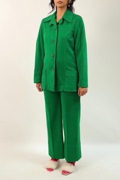 Imagem do Conjunto verde blazer + calça flare 70’s