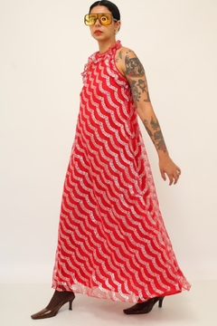 Vestido vermelho bababdos vintage brilho - loja online