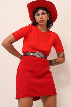 Blusa tricot zara vermelho vintage - comprar online