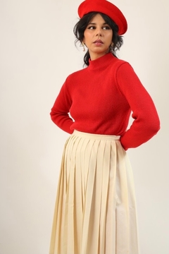 Blusa gola alta tricot vermelha vintage - loja online