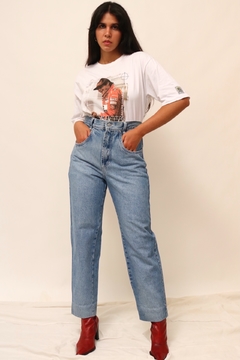 calça jeans classica cintura alta azul - comprar online