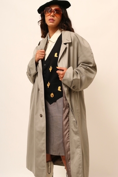 Trench coat forrado cinza vintage