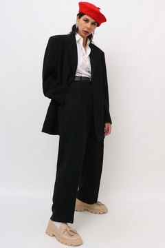conjunto alfaiataria preto blazer + calça - Capichó Brechó