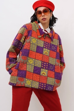 Blusa plush color vintage ampla na internet