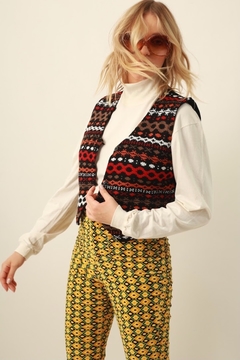 Colete estampado curto tricot - comprar online