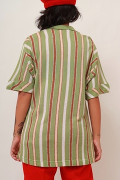 Imagem do blusa tricot listras verde vintage