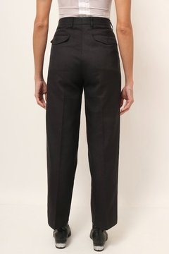 calça cintura alta vintage alfaiataria preto - loja online