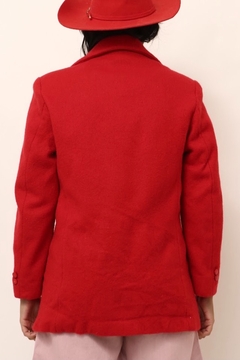 casaco lã forrado vermelho vintage na internet