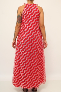 Vestido vermelho bababdos vintage brilho - comprar online