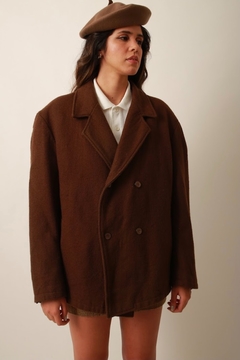 Casaco marrom lã forrado vintage na internet