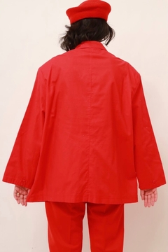 Blazer vermelho algodão amplo vintage - loja online