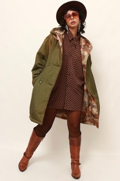 casaco acolchoado verde estampa forro - comprar online
