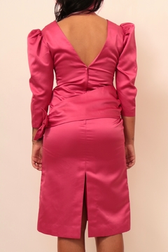 Imagem do Vestido rosa acetinado vintage laço