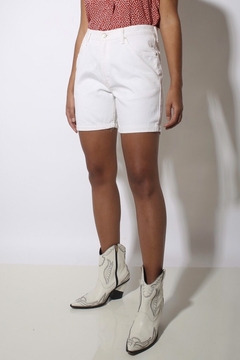 Bermuda jeans branca cintura alta vintage  - comprar online