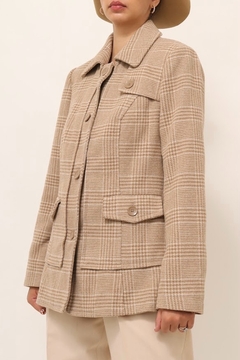 casaco estilo parka xadrez forrado vintage na internet