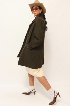 casaco verde forrado vintage - loja online