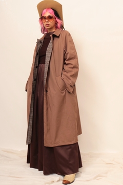 Treanch coat dupla face bege e xadrez vintage - loja online