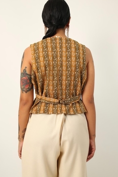 Colete vintage summer 70’s camelo - comprar online