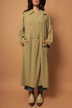 Trench coat verde militar forro matelasse vintage - loja online
