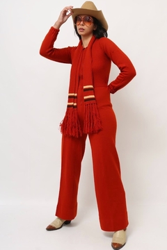 Imagem do Macacão Deia vermelho cachecol EM TRICOT 70´S