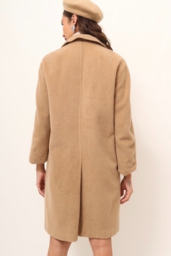 casaco lã forrado bege longo - comprar online