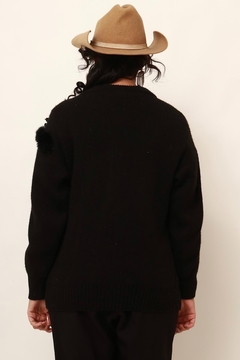 tricot preto detalhe pelucia vintage - comprar online