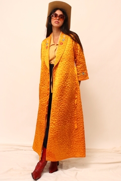 Robe dourado bordado matelasse vintage - comprar online