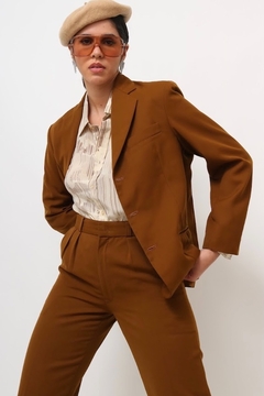 conjunto calça + blazer vintage marrom