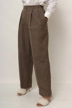 calça cintura mega alta bege vintage - loja online