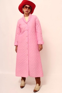 robe matelasse rosa acolchoado vintage