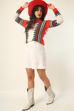 Pulover color natal cropped tricot vintage - loja online