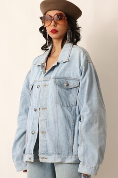 jaqueta jeans oversize longa vintage - loja online