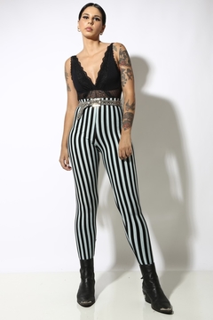 Calça legging fusô cintura alta Nikki listras  - comprar online