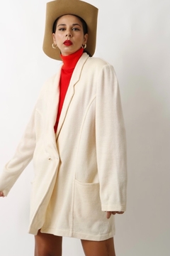 cardigan off white longo vintage - loja online