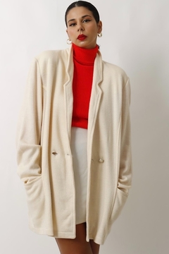 cardigan off white longo vintage - loja online