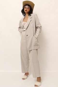 conjunto calça + blazer aveludado vintage - loja online