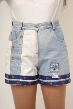 Shorts jeans flor bicolor KIWI - loja online