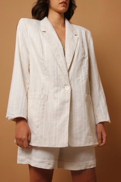 blazer linho textura ombreira vintage na internet