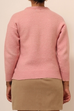 tricot lã rosinha potro vintage - loja online