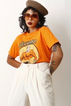 camiseta aquaman laranja vintage