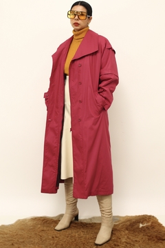 Maxi casaco roxo forro xadrez London - comprar online