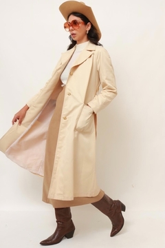 Trench Coat forrado vintage creme italiano - Capichó Brechó